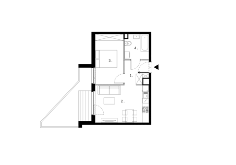 Plan 2 pok. 39m²