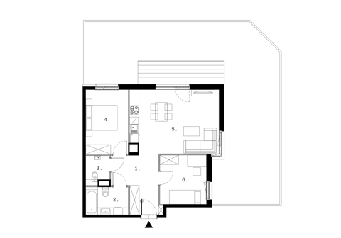 Plan 3 pok. 60m²