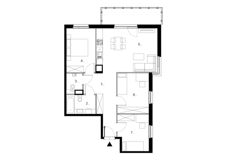 Plan 4 pok. 74m²