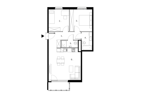 Plan 3 pok. 63m²