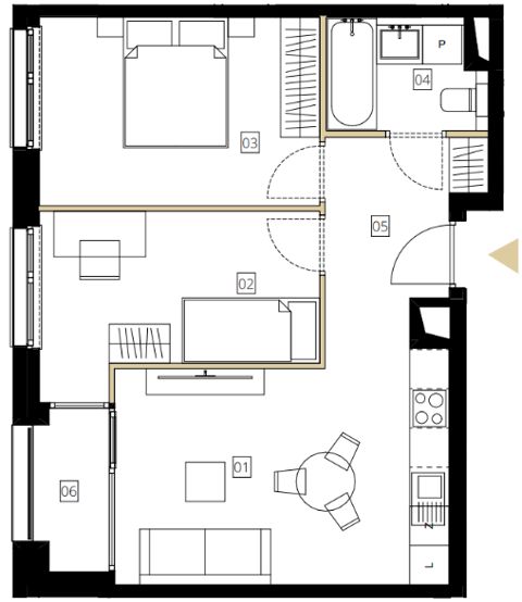 Plan 3 pok. 51m²