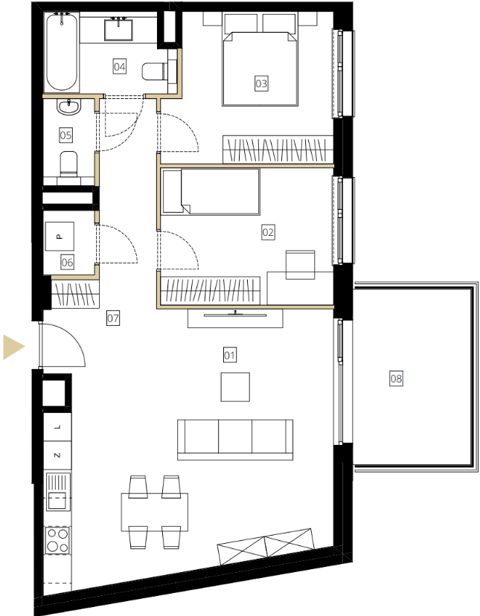 Plan 3 pok. 69m²