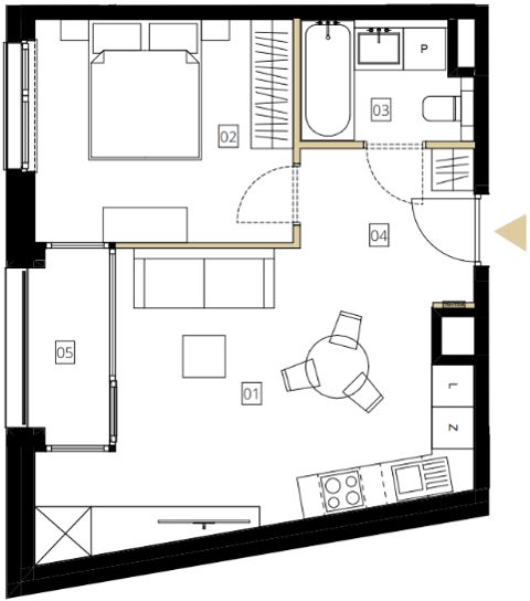Plan 2 pok. 40m²