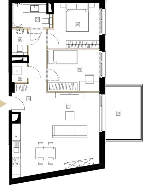 Plan 3 pok. 69m²