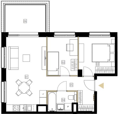 Plan 3 pok. 53m²