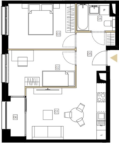 Plan 3 pok. 51m²