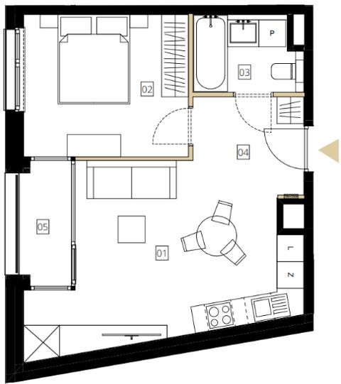 Plan 2 pok. 40m²