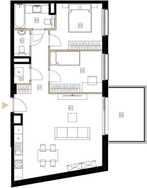 Plan 3 pok. 69m²