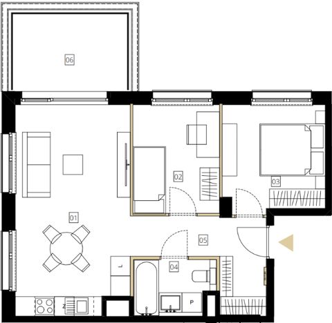 Plan 3 pok. 53m²