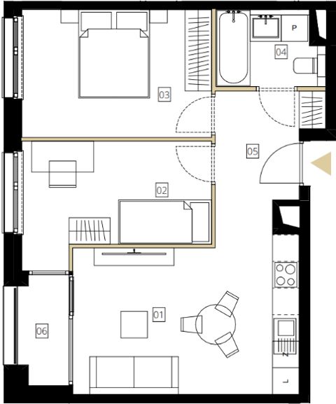 Plan 3 pok. 51m²