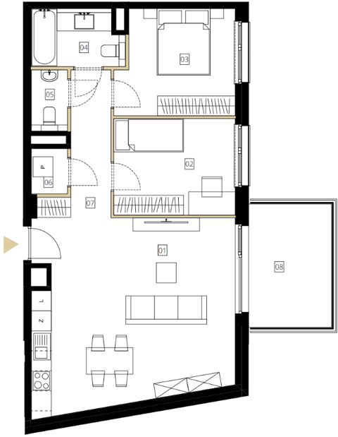 Plan 3 pok. 69m²
