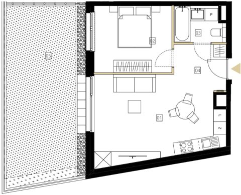 Plan 2 pok. 44m²
