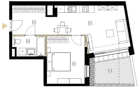 Plan 2 pok. 46m²