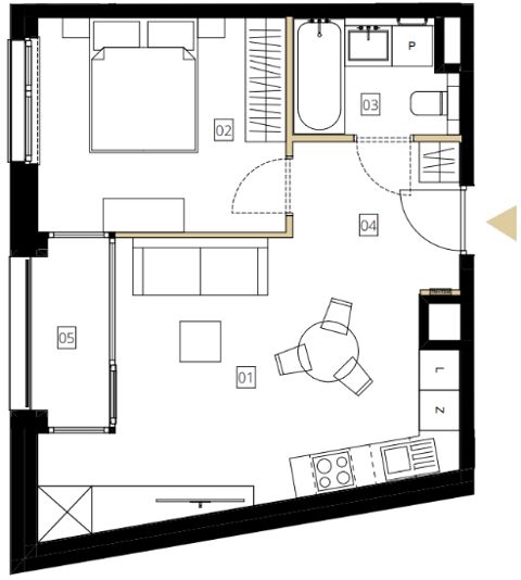 Plan 2 pok. 40m²