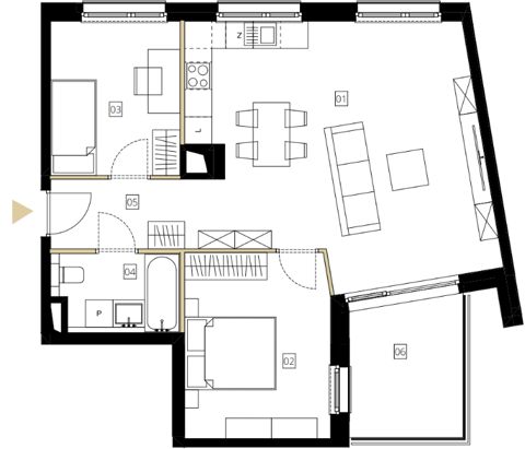 Plan 3 pok. 66m²