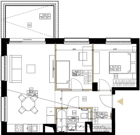Plan 3 pok. 53m²