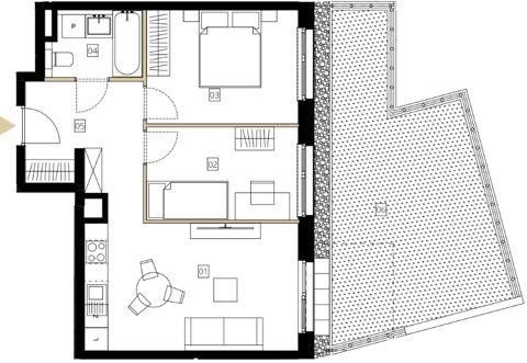 Plan 2 pok. 52m²