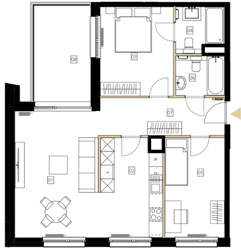 Plan 3 pok. 73m²