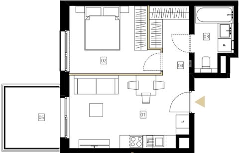 Plan 2 pok. 39m²
