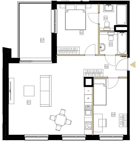 Plan 3 pok. 73m²