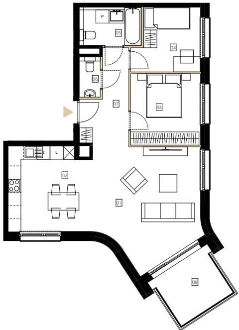 Plan 3 pok. 71m²