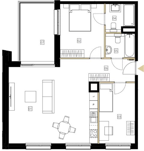 Plan 3 pok. 73m²