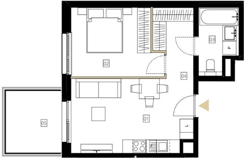 Plan 2 pok. 39m²