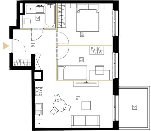 Plan 3 pok. 52m²