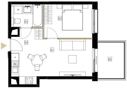 Plan 2 pok. 34m²