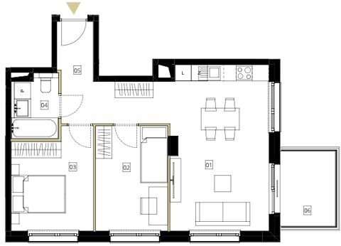 Plan 3 pok. 56m²