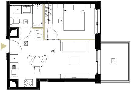 Plan 2 pok. 34m²