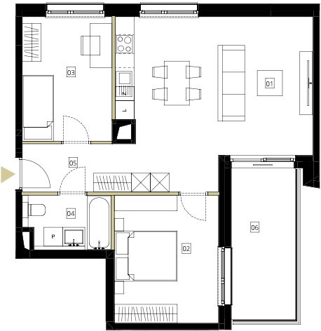 Plan 3 pok. 65m²