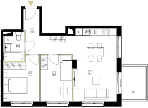 Plan 3 pok. 56m²