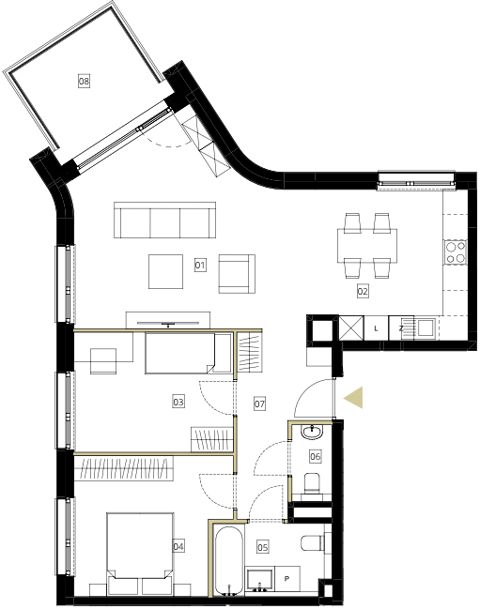 Plan 3 pok. 73m²