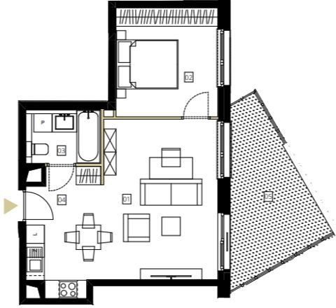 Plan 2 pok. 45m²