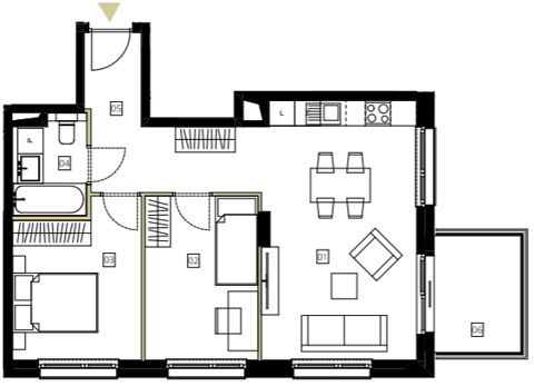 Plan 3 pok. 56m²