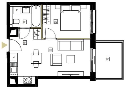 Plan 2 pok. 34m²