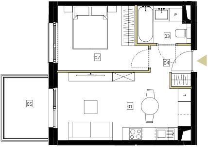 Plan 2 pok. 36m²