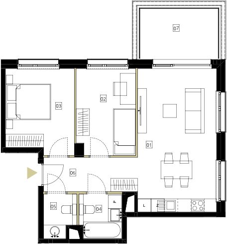 Plan 3 pok. 57m²