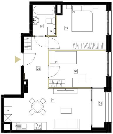 Plan 3 pok. 55m²