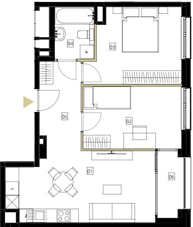 Plan 3 pok. 55m²