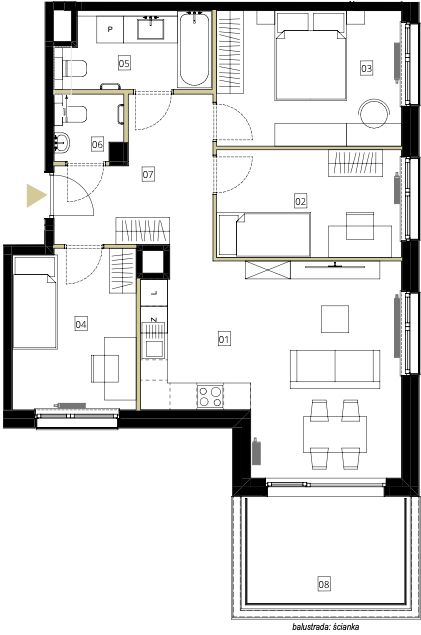 Plan 4 pok. 74m²