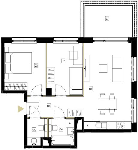 Plan 3 pok. 57m²