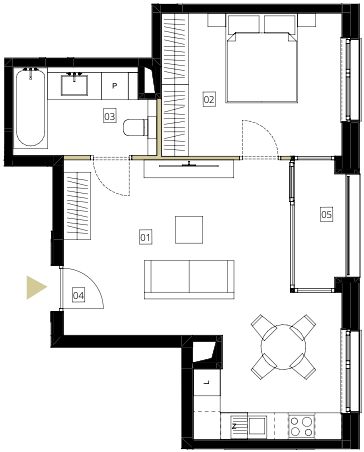 Plan 2 pok. 47m²