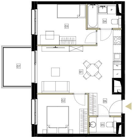 Plan 3 pok. 54m²