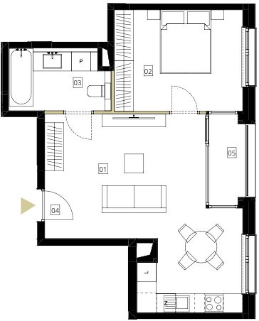 Plan 2 pok. 47m²