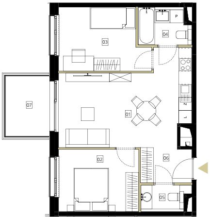 Plan 3 pok. 54m²