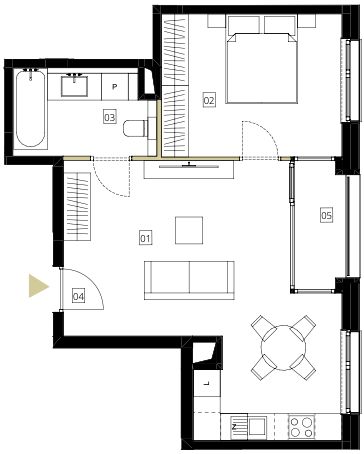 Plan 2 pok. 47m²