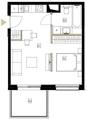 Plan 2 pok. 34m²