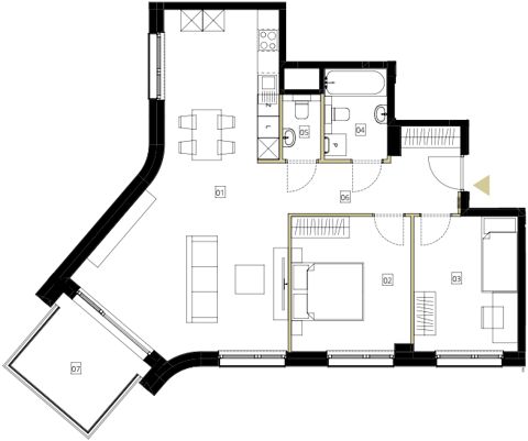Plan 3 pok. 76m²